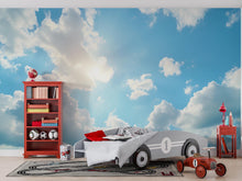 Load image into Gallery viewer, 3D Sky and Clouds Wallpaper Mural | Stylish Modern Wall Decor for Nursery Kids Room or Bedroom | Bold Scenic Wall Art Gift for Home Makeover