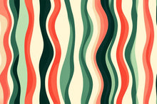 Load image into Gallery viewer, 3D Retro Wave Stripes Wallpaper Mural | Stylish Bold Modern Wall Decor | Colorful Abstract Wavy Lines Art for Living Room Bedroom Gift Home