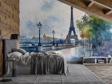 Load image into Gallery viewer, Paris Eiffel Tower 3D Wallpaper Mural – Stylish Wall Decor, Modern Bold Living Room Accent, Travel-Inspired Home Gift, Removable