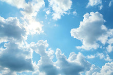 Load image into Gallery viewer, 3D Sky and Clouds Wallpaper Mural | Stylish Bold Modern Wall Decor | Realistic Blue Sky Wall Art for Bedroom, Kids Room, Office | Gift Home