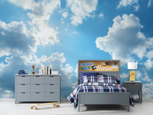 Load image into Gallery viewer, 3D Sky and Clouds Wallpaper Mural | Stylish Bold Modern Wall Decor | Realistic Blue Sky Wall Art for Bedroom, Kids Room, Office | Gift Home