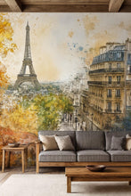 Load image into Gallery viewer, Paris Eiffel Tower Cityscape 3D Wallpaper Mural | Stylish Wall Decor for Bedroom Living Room Office | Bold Modern Removable Wallpaper