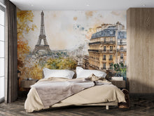 Load image into Gallery viewer, Paris Eiffel Tower Cityscape 3D Wallpaper Mural | Stylish Wall Decor for Bedroom Living Room Office | Bold Modern Removable Wallpaper