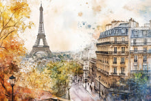 Load image into Gallery viewer, Paris Eiffel Tower Cityscape 3D Wallpaper Mural | Stylish Wall Decor for Bedroom Living Room Office | Bold Modern Removable Wallpaper