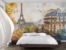 Load image into Gallery viewer, Paris Eiffel Tower Cityscape 3D Wallpaper Mural | Stylish Wall Decor for Bedroom Living Room Office | Bold Modern Removable Wallpaper