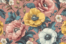 Load image into Gallery viewer, 3D Oversized Floral Wallpaper Mural | Bold Vintage Botanical Wall Decor | Stylish Modern Wall Art for Bedroom Living Room Office