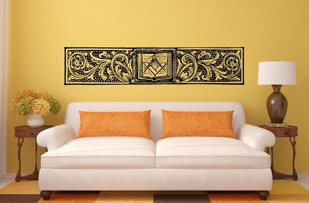 Freemason Free Mason Masonry Ornament Logo G Symbol Interior Wall Decal Sticker Vinyl Mural Bedroom Room Decor FREE SHIPPING L209
