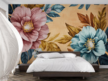 Load image into Gallery viewer, 3D Oversized Floral Wallpaper Mural | Bold Vintage Botanical Wall Decor | Stylish Modern Wall Art for Bedroom Living Room Office