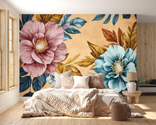 Load image into Gallery viewer, 3D Oversized Floral Wallpaper Mural | Bold Vintage Botanical Wall Decor | Stylish Modern Wall Art for Bedroom Living Room Office
