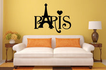 Load image into Gallery viewer, Paris Love Eiffel Tower Statue Heats Interior Wall Decal Sticker Vinyl Mural Bedroom Leaving Room Home Decor FREE SHIPPING L217