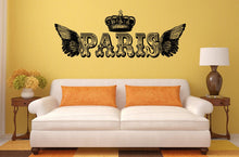 Load image into Gallery viewer, Paris Royal Crown Wings Interior Wall Decal Sticker Vinyl Mural Bedroom Leaving Room Home Decor FREE SHIPPING L219