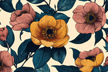 Load image into Gallery viewer, 3D Oversized Floral Wallpaper Mural | Bold Modern Botanical Wall Decor | Stylish Statement Wall Art for Bedroom Living Room Office | Gift