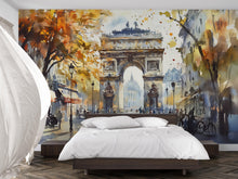 Load image into Gallery viewer, Paris Arc de Triumph Wallpaper – Watercolor 3D Wall Mural for Living Room Bedroom Office – Bold Stylish Wall Decor Gift for Travel Lovers