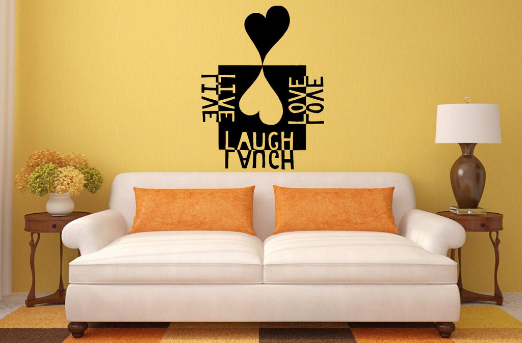 Live Laugh Love Unique Herats Design Wall Decal Sticker Vinyl Mural Bedroom Leaving Room Home Decor FREE SHIPPING L236