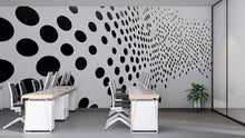 Load image into Gallery viewer, Black Dot Gradient Wall Mural – Modern Optical Illusion Wallpaper, Geometric Accent Wall for Office or Home Vn852