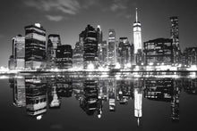 Load image into Gallery viewer, NYC Skyline Wall Mural – Black White Cityscape Wallpaper, Manhattan Reflection Art Vn885