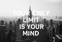 Load image into Gallery viewer, Motivational Office Wall Mural – Your Only Limit Is Your Mind Quote – Manhattan Night Lights Wallpaper Vn893