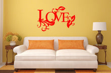 Load image into Gallery viewer, Love Word Art Floral Interior Wall Decal Sticker Vinyl Mural Bedroom Leaving Room Home Decor FREE SHIPPING L220