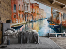 Load image into Gallery viewer, Venice Canal Gondola Wall Mural – Watercolor Italy Wallpaper Vn919