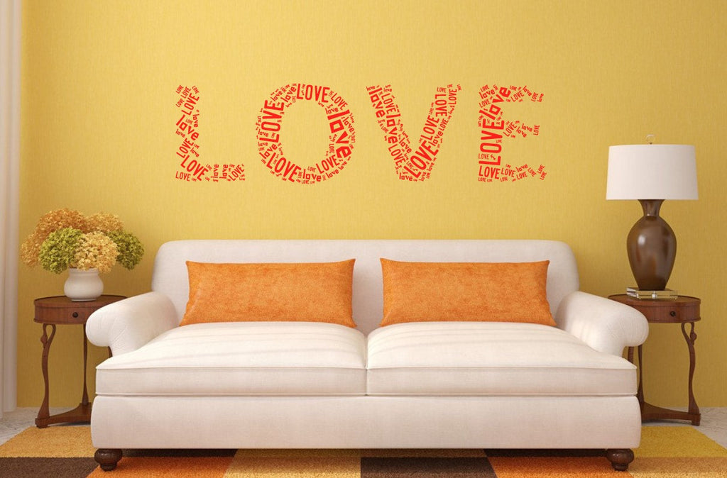 Love Word Art Typography Beautiful Interior Wall Decal Sticker Vinyl Mural Bedroom Leaving Room Home Decor FREE SHIPPING L226