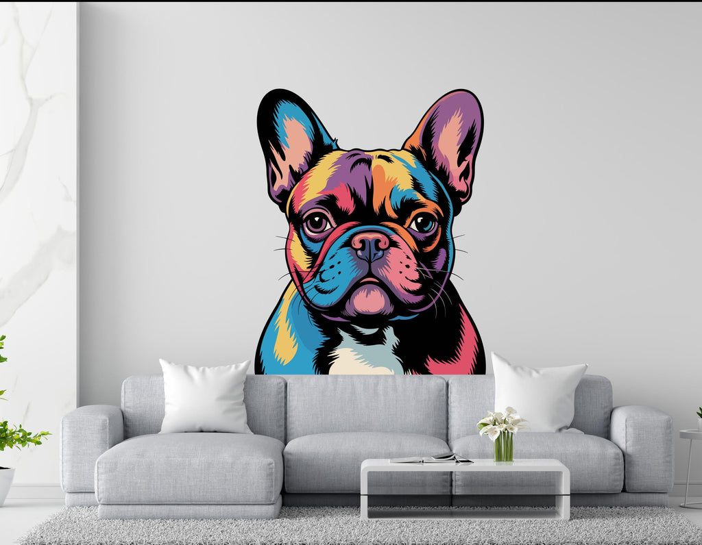 French Bulldog Dog wall decal Dog decor Dog kids Dog wall art Decal Dog Lover Animals Dog Wall Bathroom Wall Decals Stickers Vinyl 132DE