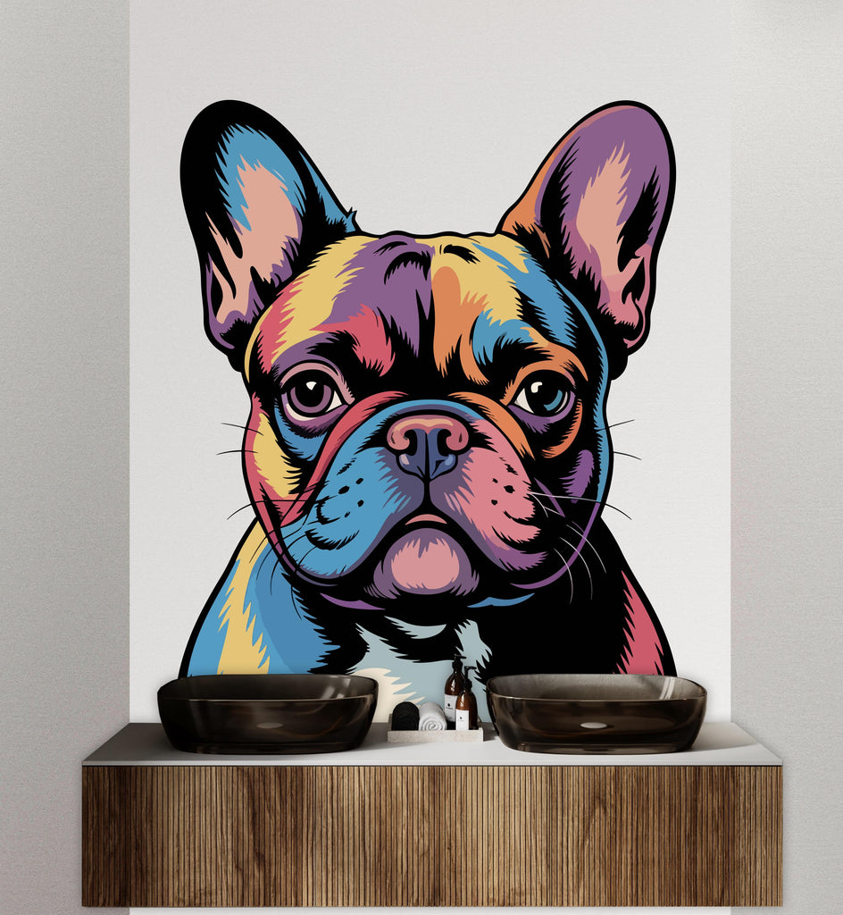 French Bulldog Dog wall decal Dog decor Dog kids Dog wall art Decal Dog Lover Animals Dog Wall Bathroom Wall Decals Stickers Vinyl 132DE