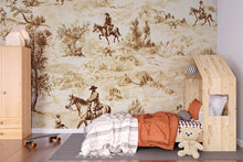 Load image into Gallery viewer, 3D Vintage Cowboy Western Wallpaper Mural | Rustic Wild West Wall Decor | Stylish Bold Statement Wall Art for Bedroom Living Room Kids Room