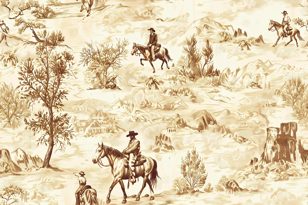 3D Vintage Cowboy Western Wallpaper Mural | Rustic Wild West Wall Decor | Stylish Bold Statement Wall Art for Bedroom Living Room Kids Room