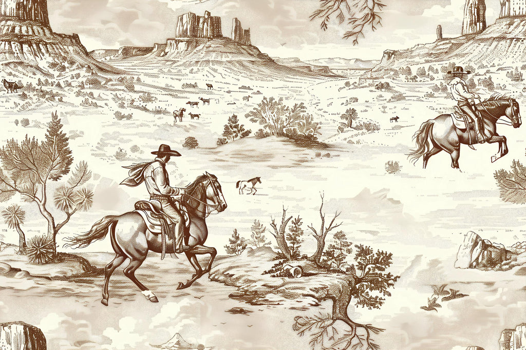 3D Vintage Cowboy Western Wallpaper Mural | Rustic Wild West Wall Decor | Stylish Bold Statement Wall Art for Bedroom Kids Room Living Room
