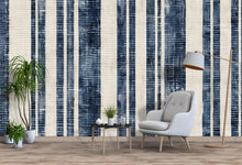 Load image into Gallery viewer, Modern Navy Stripe Wallpaper Mural | Bold Abstract Wall Decor | Stylish Contemporary Statement Wall Art for Living Room Bedroom Office