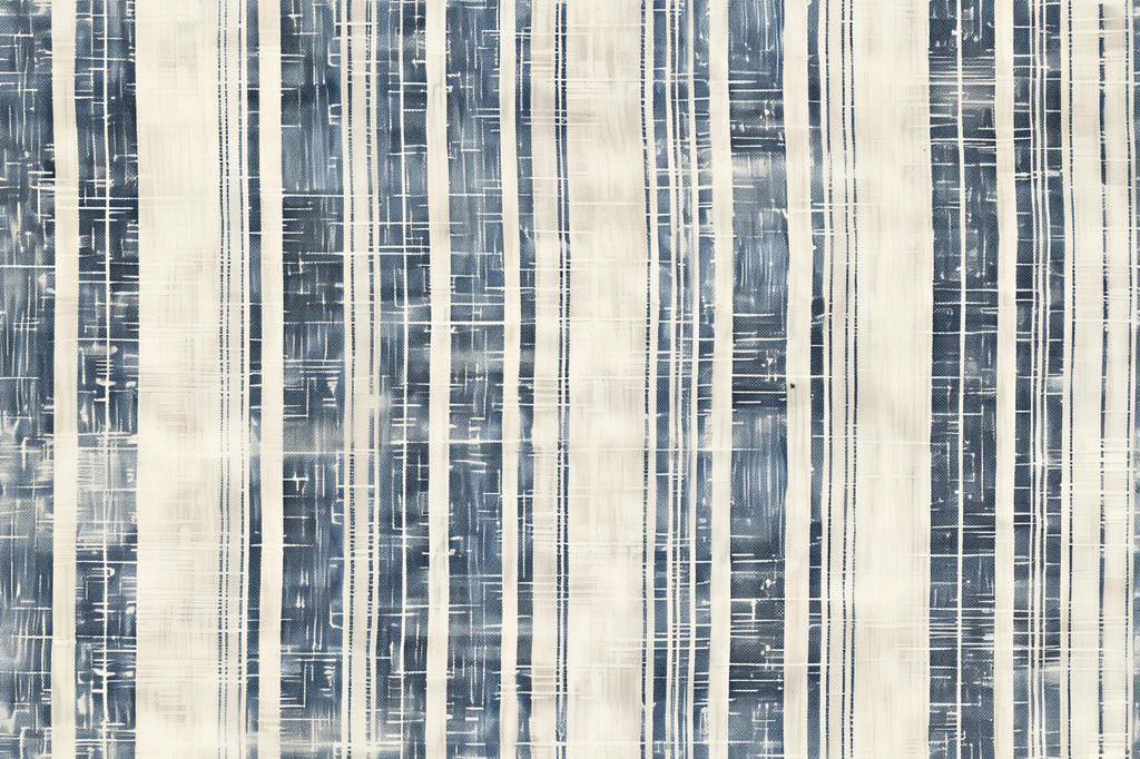 Modern Navy Textured Stripe Wallpaper Mural | Blue & Beige Linen Inspired Wall Decor | Stylish Bold Statement Wall Art for Living Room