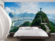 Load image into Gallery viewer, Rio de Janeiro Christ the Redeemer Wallpaper – 3D Wall Mural with City Skyline and Bay View – Bold Modern Stylish Wall Decor Gift