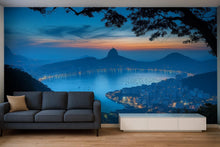 Load image into Gallery viewer, Rio de Janeiro Evening Wallpaper – 3D Wall Mural with Sugarloaf Mountain Skyline &amp; Bay View – Bold Modern Stylish Wall Decor Gift