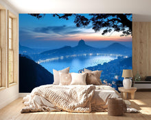 Load image into Gallery viewer, Rio de Janeiro Evening Wallpaper – 3D Wall Mural with Sugarloaf Mountain Skyline &amp; Bay View – Bold Modern Stylish Wall Decor Gift