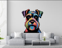 Load image into Gallery viewer, Schnauzer Dog wall decal Dog decor Dog kids Dog wall art Decal Dog Lover Animals Dog Wall Bathroom Wall Decals Stickers Vinyl 135DE