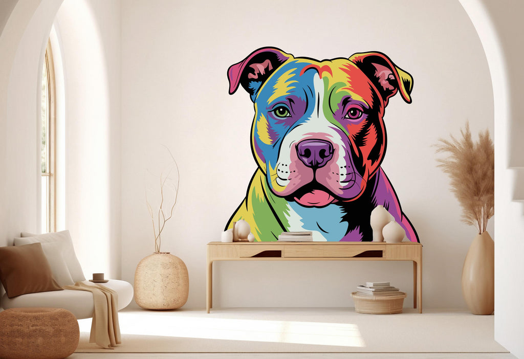 Pitbull Dog wall decal Dog decor Dog wall art Decal Dog Lover Animals Pitbull decal Dog Bathroom Wall Decals Stickers Vinyl 912RS