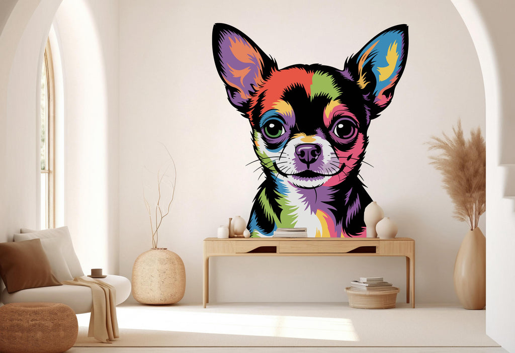 Chihuahua Dog wall decal Dog decor Dog wall art Decal Dog Lover Animals Chihuahua decal Dog Bathroom Wall Decals Stickers Vinyl 915RS