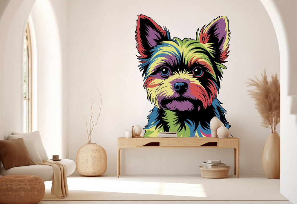 Yorkie Dog wall decal Dog decor Dog wall art Decal Dog Lover Animals Yorkie decal Dog Bathroom Wall Decals Stickers Vinyl 916RS