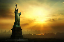 Load image into Gallery viewer, Statue of Liberty Wallpaper – 3D Wall Mural with Sunset Skyline of New York Landmark – Bold Modern Stylish Wall Decor Gift for Travel