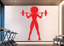 Load image into Gallery viewer, Gym Wall Decal Afro Girl Power fitness Quote Decor Workout Art Vinyl Gym Wall Stickers Bedroom Gym Workout Girl Motivation Crossfit 920RS