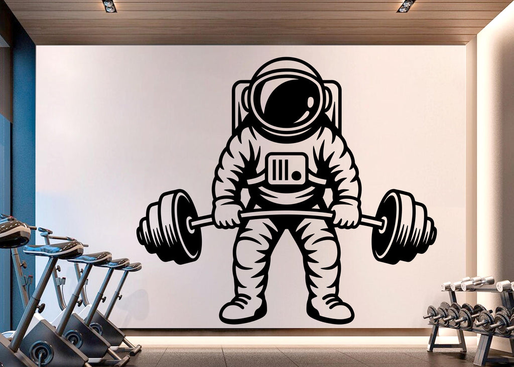 Astronaut Gym Wall Decal Astronaut fitness Decor Workout Art Vinyl Gym Wall Stickers Bedroom Gym Workout Girl Motivation Crossfit 921RS