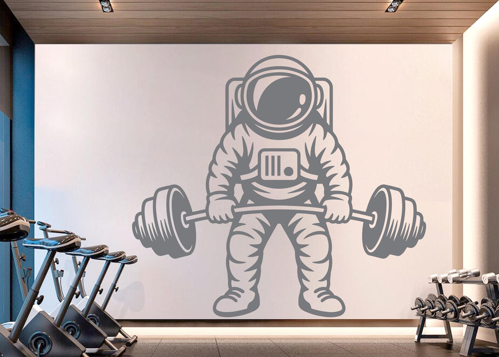 Astronaut Gym Wall Decal Astronaut fitness Decor Workout Art Vinyl Gym Wall Stickers Bedroom Gym Workout Girl Motivation Crossfit 921RS