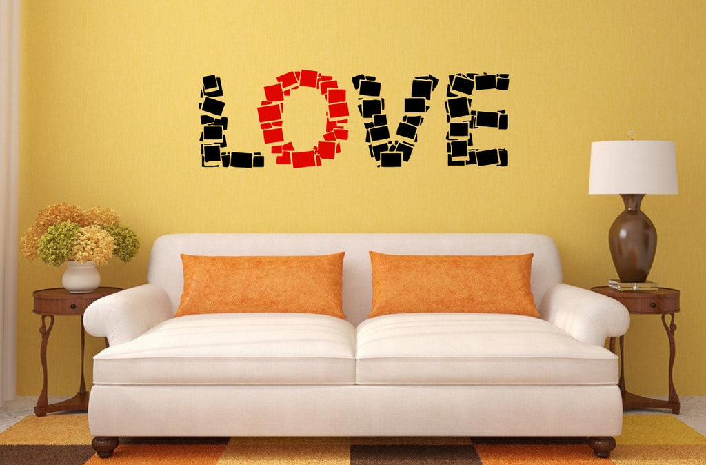 Love Word Art Unique Valentine Wall Decal Sticker Vinyl Mural Bedroom Leaving Room Home Decor FREE SHIPPING L232