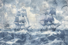 Load image into Gallery viewer, Vintage Sailing Ship Wallpaper, Nautical Ocean Wall Mural, Maritime Sea Decor for Boys Room, Bold Coastal Wall Art, Stylish Gift Wallpaper