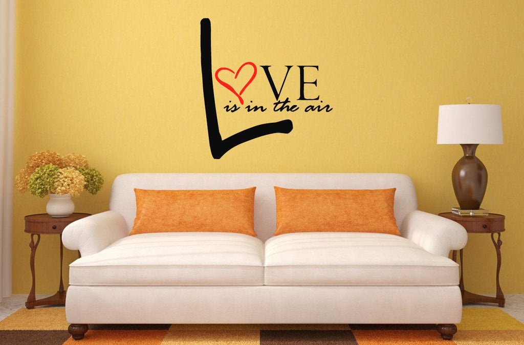 Love Is In The Air Hearts Heart Valentine Wall Decal Sticker Vinyl Mural Bedroom Leaving Room Home Decor FREE SHIPPING L225