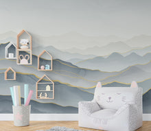 Load image into Gallery viewer, Mountain Wallpaper watercolor Peel and Stick Mountain Watercolor Wallpaper Mountain Wall Art Nature Wallpaper Minimalist Mural 889RS