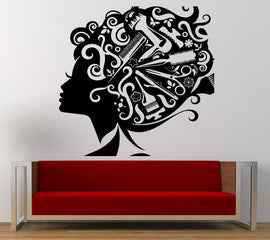 Salon Spa Beauty Shop Barbershop Nail Salon Tools Wall Graphic Decal Sticker Vinyl Mural Leaving Bedroom Room Home Decor FREE SHIPPING L243