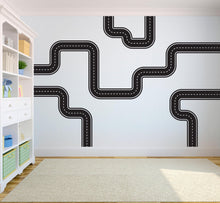 Load image into Gallery viewer, Road wind Wall Decal Highway Vinyl Sticker Track Route Wall Decor Kids Playroom Boys Room Wall Art Automotive Bedroom Mural Sticker 138DE
