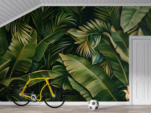 Load image into Gallery viewer, Tropical Banana Leaf Wallpaper Mural – Bold Jungle Wall Decor for Kids Room, Nursery or Living Room – Modern Peel and Stick Removable