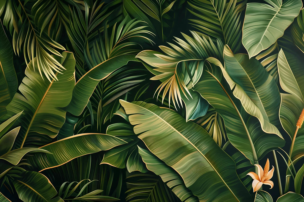 Tropical Banana Leaf Wallpaper Mural – Bold Jungle Wall Decor for Kids Room, Nursery or Living Room – Modern Peel and Stick Removable